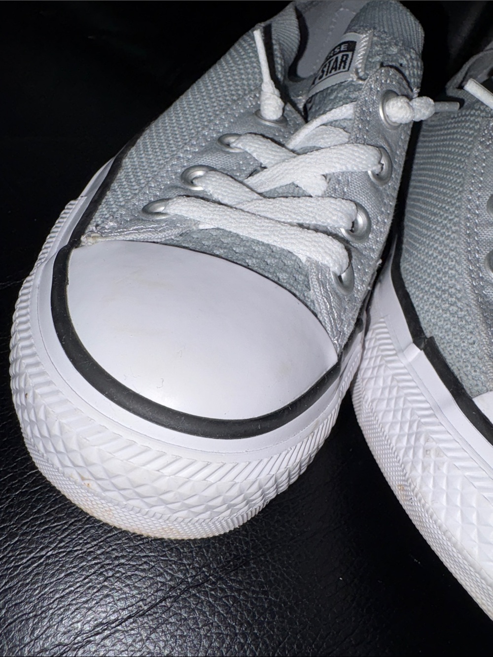 Converse Light Gray Knit All Star Low Top Sneakers - Picture 3 of 9